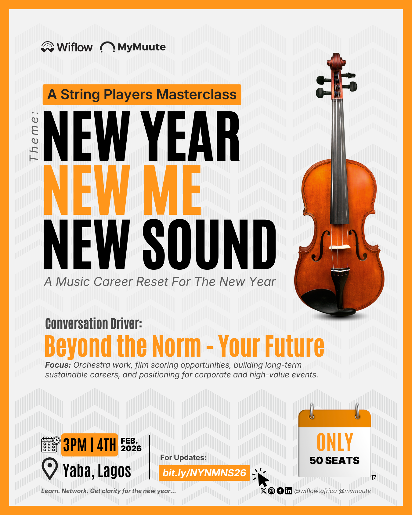 New Year, New Me, New Sound. A Musician Career Reset Masterclass by Wiflow & MyMuute