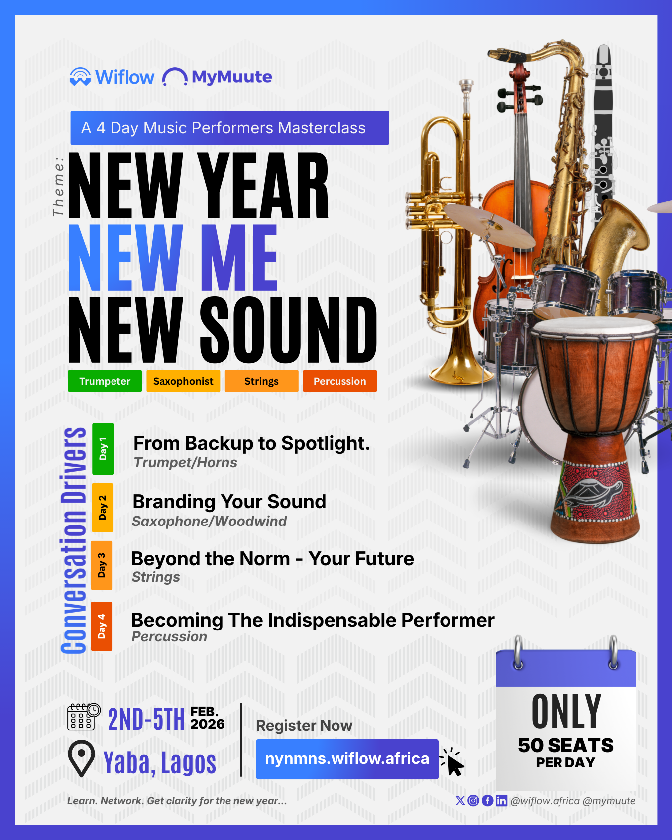 New Year, New Me, New Sound. A Musician Career Reset Masterclass by Wiflow & MyMuute